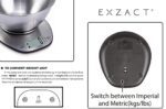 EXZACT Digitale Küchenwaage Edelstahl, Elektronische Kochwaage mit Abnehmbarer Schüssel zum Backen und Kochen, Tara-Funktion, Max 5 kgs, küchenwaage mit schüssel – Bild 4