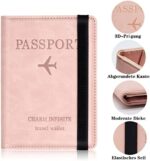Impfpass Hülle Reisepasshülle, Urlaub Zubehör, Kunstleder Passhülle mit RFID-Blocker, Schutzhülle Tasche für Kreditkarten Damen Herren Reisepass, Ausweis und Reisedokumente,Travel Organizer – Bild 2