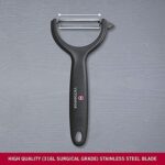 Victorinox Universalschäler für Obst Gemüse, Extra scharf, Zackenschliff, Zweischneidig, Ergonomischer Griff – Bild 6