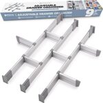 Practical Comfort Schubladen Organizer, Verstellbarer Schubladeneinsatz aus Aluminium für Clutter-Freie Küche, Schubladen, Büro, Klinik