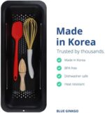 BLUE GINKGO Siebkorb über der Spüle, Gemüse und Obst waschen, gekochte Nudeln abtropfen lassen, ausziehbar, Küchenutensilien (20 B x 37~49 L x 7 H) cm, (1er-Pack) oder (2er-Pack) – Bild 3
