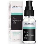 Reines Hyaluronsäure Serum für das Gesicht, Feuchtigkeitsspendendes Serum Gegen Falten, Trockene, Matte Haut & Dunkle Flecken, Anti-Aging-Pflege für Männer &Frauen, alle Hauttypen von YEOUTH
