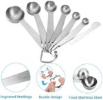 HAUSPROFI Edelstahl Messbecher und Löffel mit Messlineal, Scoop mit Clip, 5 Messbecher & 6 schmalgenaue Messlöffel & 1 Messlineal (Richtmaschine) & 1 scop mit clip, 13er-Set – Bild 6