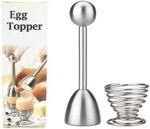 Pretop Eierköpfer + einem Eierbecher, Eieröffner Eier Cutter Cracker Edelstahl 14 cm – Bild 6