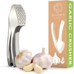 Oliver's Kitchen ® Premium Knoblauchpresse, Handlich & Leicht zu Reinigen, Pressen Sie Knoblauch & Ingwer Mühelos (Kein Schälen Nötig), Extra Stark & Strapazierfähig, Stylische Zinklegierung