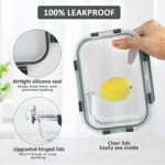 MCIRCO Glas Frischhaltedosen Set für Lebensmittel, 20 Teile (10 Behälter, 10 Transparente Deckel) Spülmaschinen, Mikrowellen & Gefrierschrankfreundlich, Auslaufsicher, BPA-frei… – Bild 3
