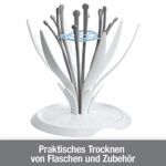 NUK MultiDry Trockenständer, praktisches Trocknen von bis zu 6 Babyflaschen und Zubehör, BPA-frei & Flaschenbürste mit integrierter Saugerbürste im ergonomischen Griff – Bild 3