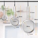 IPOW 3 Grössen Hochwertig Edelstahl Sieb feinmaschig Küchensieb Set für Küche Mehl Quinoa Reis Nudeln Puderzucker und Mehr, mit Verstärktem Griff geschaffen – Bild 5