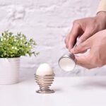 Pretop Eierköpfer + einem Eierbecher, Eieröffner Eier Cutter Cracker Edelstahl 14 cm – Bild 5