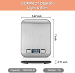 Letron, Küchenwaage Digital, 10KG Küchenwaage mit LCD Display und Tara Funktion, Küchenwaage zum Backen und Kochen, Messen von Zutaten, Schmuck so weiter, 1g – Bild 7