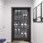 homyfort hängend Aufbewahrungstasche, Schuhaufbewahrung mit 24 Taschen, Ordnungssystem für die Tür, Schuhregal Tür, Schuhorganizer, Leinen Schwarz – Bild 5