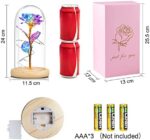 QUNPON Geschenke für Frauen, Valentinstag Rose Geschenk für Sie, Ewige Rose im Glas Die Schöne und das Biest Rose in Glaskuppel mit LED-Lichter, Geschenke für Geburtstag Mama Freundin Oma – Bild 8
