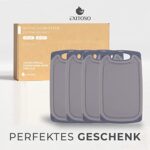 Exitoso Frühstücksbrettchen 4er Set & 6er Set mit Saftrille, Schneidebrett Spülmaschinenfest Brettchen, Schneidebrett Kunststoff rutschfest BPA frei, Frühstücksbrettchen Kunststoff Brettchen Set – Bild 7