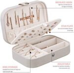 Henzin Schmuckkästchen Reise Schmuckkästchen Damen Klein PU-Leder Schmuckaufbewahrung Schmuckkoffer Klein Schmuckbox Reise Schmuckkästchen für Ringe,Ohrringe,Halskette,Geschenk – Bild 2