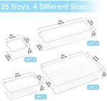 Vtopmart 25 Stücke Schubladen Ordnungssystem mit 4 Grössen, Schubladen Organizer, Klar Kunststoff Organizer Schublade, Schminktisch Organizer Einsetzbar für Makeup Organizer, Küchen, Bad, Büro – Bild 2