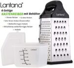 Lantana 6 seitige Reibe mit Behälter, Handreibe,Hobel,Zerkleinerer, 6 unentbehrliche Küchenfunktionen für grobes, mittleres, feines und mikrofeines Reiben,Zesten,Schneiden – Bild 6