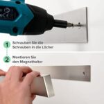 Coninx, Magnetleiste Messer 40 cm, Magnetleiste Selbstklebend mit 3M VHB Klebeband, Messer Magnetleiste von Coninx, Messerhalter Magnetisch mit extra starker Magnet, Messerblock Magnetisch Edelstahl – Bild 6
