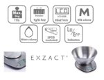 EXZACT Digitale Küchenwaage Edelstahl, Elektronische Kochwaage mit Abnehmbarer Schüssel zum Backen und Kochen, Tara-Funktion, Max 5 kgs, küchenwaage mit schüssel – Bild 5