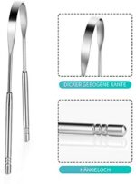 Zungenreiniger Schaber, BOENFU 3er Pack Edelstahl Metall Zungenschaber, aus Edelstahl gegen Mundgeruch und für Frischer Atem mit Etui für Mundpflege 3 Stück – Bild 7