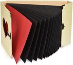 Firbon Fotoalbum 27x19cm, Scrapbook Album A4 mit Geschenkbox, Album zum Einkleben und Selbstgestalten DIY Vintage Liebe Herz Schwarze Seiten Hochzeitsgeschenk Gästebuch – Bild 2