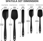 HOTEC 5 Stück Silikon Spatel Set Küchenutensilien zum Backen,teigschaber Kochen und Mischen Hitzebeständiger Antihaft-Silikon-Geschirrspüler in Lebensmittelqualität – Bild 7