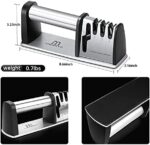 MENNYO Manuelle Messerschärfer Messerschleifer, 4 Stufen Messerschärfer Profi Knife Sharpener, Messer schärfen für Kochmesser, Küchenmesser, Messer und Scheren Küche, Rutschfestem – Bild 4