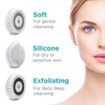 Fancii Gesichtsreinigungsbürste wasserdicht Gesichtsbürste mit 3 exfoliating Bürstenaufsätze - komplettes Gesichts Spa System für sanfte Exfoliation und Tiefenreinigung – Bild 3