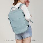 SZLX Grosser Reiserucksack Damen, Handgepäck Rucksack,Wanderrucksack Wasserdichter Outdoor-Sportrucksack Lässiger Tagesrucksack Schultasche Fit 14 Zoll Laptop mit USB-Ladeanschluss Schuhfach – Bild 7