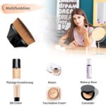 MSQ Foundation Pinsel Make-up Pinsel Kabuki Flat Top Gesicht Pinsel Groove Design Blush Pinsel zum Mischen von Flüssigkeit, Creme, Concealer Premium – Bild 4