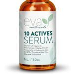 Eva Naturals 10 Actives Skin Serum (30 ml), Feine Linie, Entferner für dunkle Flecken im Gesicht Mit Niacinamid, Hyaluronsäure, Vitamin C und Vitamin E