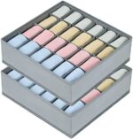 Joyoldelf 2 Stück Aufbewahrungsboxen für Socken und Unterwäsche, 24 Zellen Faltbare Boxen (Faltbox, Drawer Dividers, Schubladen Organizer Stoffboxen zum Aufbewahren von Socken – Bild 8