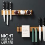 LARHN Magnetleiste Messer aus Bambus, Eiche & Walnuss mit Extra Starkem Magnet, 40cm, Messerhalter Magnetisch Holz für Utensilien und Werkzeuge – Bild 6