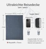 Litume Ultraleichte Reisedecke und atmungsaktiv, 170 x 122 cm weiche Flugzeugdecke für Reisende, Faltbare Campingdecke mit Packsack für Reisen, Bahn, Flugzeug, Auto, Camp – Bild 2