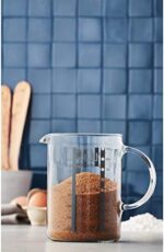 WMF Gourmet Glas Messbecher 1,0l, hitzebeständiges Glas, Skalierung für Liter, Milliliter, Tassen und Gramm & Touch Küchenschere 21 cm, Haushaltsschere mit Sägeschliff, schwarz – Bild 2