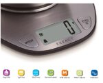 EXZACT Digitale Küchenwaage Edelstahl, Elektronische Kochwaage mit Abnehmbarer Schüssel zum Backen und Kochen, Tara-Funktion, Max 5 kgs, küchenwaage mit schüssel – Bild 2