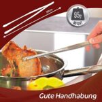 4smile Grillzange Edelstahl, Kochpinzette 30cm lang, abgerundete Zangenenden mit fein profilierten Greifflächen, Solide Küchenzange ideal als Grillpinzette & Fleischzange – Bild 4