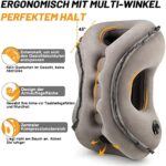 Aufblasbares Reisekissen, Nackenkissen Flugzeug aufblasbar, Tragbares Kissen für Flugzeuge mit Augenmaske und Ohrstöpseln, Nackenstützkissen bequem unterstützt Kopf und Kinn für Züge, Auto, Büro, Haus – Bild 2