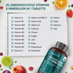 Multivitamine & Mineralien mit Vitamin C, D3, B Komplex - 365 Vegane Tabletten mit 1 Jahr Vorrat - A bis Z Vitamine mit Magnesium, Zink, Eisen, Biotin, Chrom, Selen, Kupfer, Folsäure - von WeightWorld – Bild 2