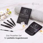 FABCARE Augenbrauen Pinzetten Set mit Etui und Augenbrauenbürste (5-teilig) - Verbesserte Spitze - Pinzette Augenbrauen Zupfen - Profi Augenbrauenpinzette mit Anti-rutsch Beschichtung – Bild 6