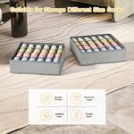 Joyoldelf 2 Stück Aufbewahrungsboxen für Socken und Unterwäsche, 24 Zellen Faltbare Boxen (Faltbox, Drawer Dividers, Schubladen Organizer Stoffboxen zum Aufbewahren von Socken – Bild 7