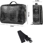 Kosmetiktasche, 3 Lagen Grosse Kapazität Professionelle PU Leder Make Up Organizer Tasche wasserdichte Reise Portable Artist Schminktasche mit Verstellbaren Teilern und Riemen – Bild 5