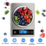 NBPOWER Küchenwaage Digital，Küchenwaage 10KG Grau Digitalwaage Haushaltswaage digital，Elektronische Waage küchen mit Grosser Edelstahl Wiegefläche Gramm 1 g Richtigkeit – Bild 6