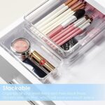 Vtopmart 25 Stücke Schubladen Ordnungssystem mit 4 Grössen, Schubladen Organizer, Klar Kunststoff Organizer Schublade, Schminktisch Organizer Einsetzbar für Makeup Organizer, Küchen, Bad, Büro – Bild 3