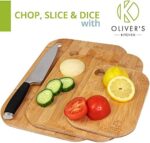 Oliver's Kitchen, Holzschneidebrett 3er Set, Schneidebretter in Verschiedenen Grössen, Edel, Robust, Hochwertig, Küchenbrett aus 100% Natürlichem Bambus, Einfach zu Reinigen, Schneidebrett Set – Bild 2