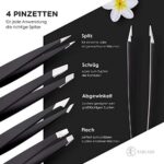 FABCARE Augenbrauen Pinzetten Set mit Etui und Augenbrauenbürste (5-teilig) - Verbesserte Spitze - Pinzette Augenbrauen Zupfen - Profi Augenbrauenpinzette mit Anti-rutsch Beschichtung – Bild 4