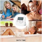 NIAGUOJI Küchentimer mit grossem LCD-Display, digitaler Küchentimer zum Kochen, magnetische Stoppuhr, Timer mit lautem Wecker, Eieruhr, weiss – Bild 7