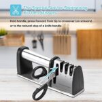 MENNYO Manuelle Messerschärfer Messerschleifer, 4 Stufen Messerschärfer Profi Knife Sharpener, Messer schärfen für Kochmesser, Küchenmesser, Messer und Scheren Küche, Rutschfestem – Bild 3