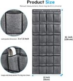 homyfort hängend Aufbewahrungstasche, Schuhaufbewahrung mit 24 Taschen, Ordnungssystem für die Tür, Schuhregal Tür, Schuhorganizer, Leinen Schwarz – Bild 2