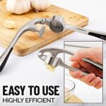 Zulay Kitchen Premium knoblauchpresse mit Soft-Easy-Squeeze ergonomischer Griff, robuste Design-extrakte mehr Knoblauch-Paste pro nelke, Knoblauch Crusher für nüsse und samen, Profi Knoblauch Mincer – Bild 4