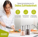 ZOLMER Gewürzmühlen Set – Edle Salz- & Pfeffermühle mit Keramikmahlwerk – Bild 7